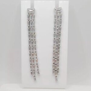 Sterling Silver Cubic Zirconia Dangle Earrings MSRP $325